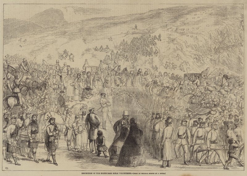 Az Edinburgh-i puskás önkéntesek ellenőrzése alkotó: Charles Altamont Doyle