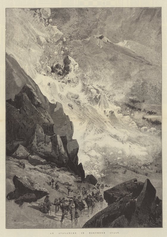 Lavina Észak-Olaszországban alkotó: Charles Auguste Loye