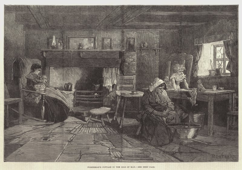 Halászház a Man-szigeten alkotó: Charles Auguste Loye