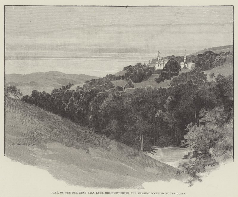 Pale, a Dee-n, a Bala-tó közelében, Merionethshire-ben, a királynő által elfoglalt kastélyban alkotó: Charles Auguste Loye