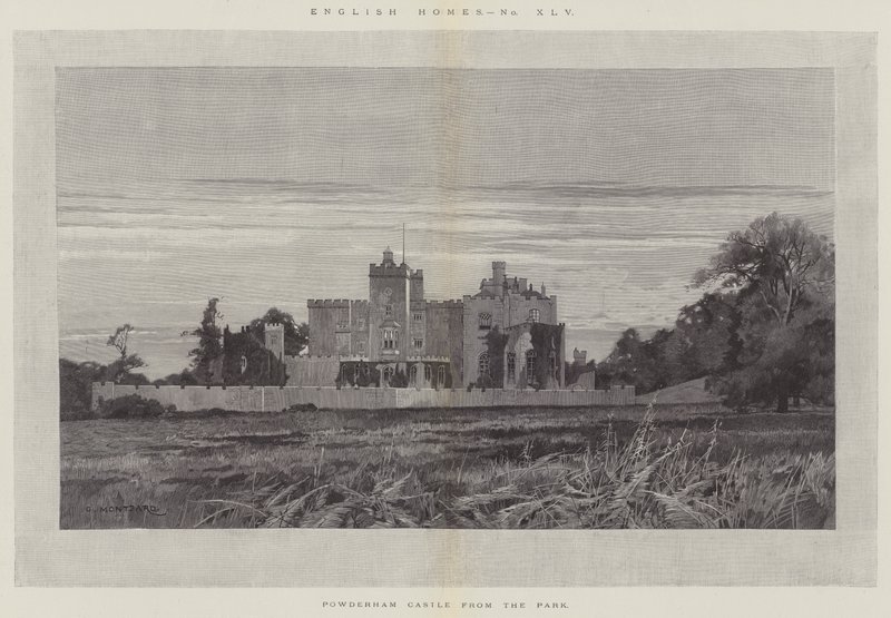 Powderham kastély a Parkból alkotó: Charles Auguste Loye
