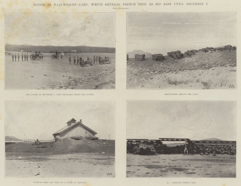 Jelenetek a naauwpoorti táborban, amelyet French tábornok december 7-ig a bázisaként használt alkotó: Charles Auguste Loye