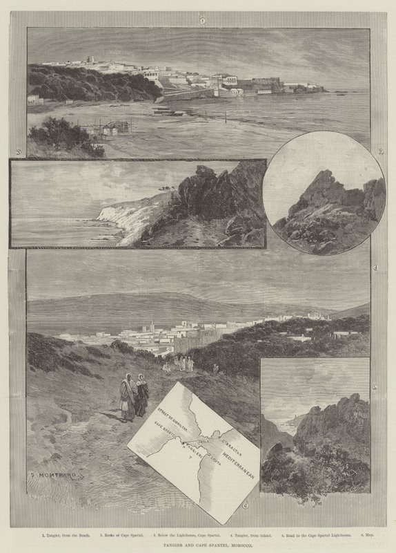 Tanger és Cape Spartel, Marokkó alkotó: Charles Auguste Loye