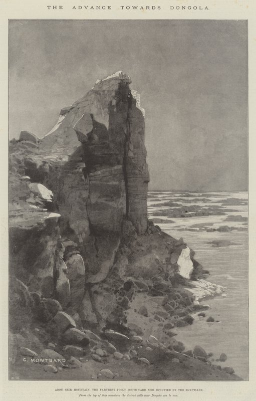 Az előrenyomulás Dongola felé, az Abou Seir-hegy, a legtávolabbi pont dél felé, amelyet most az egyiptomiak foglalnak el alkotó: Charles Auguste Loye