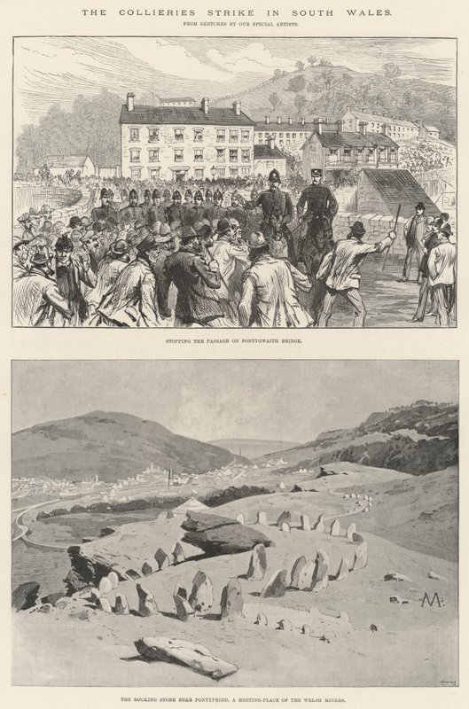 A Collieries sztrájk Dél-Walesben alkotó: Charles Auguste Loye
