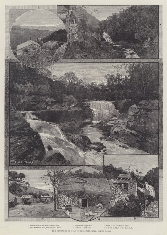 Az arany felfedezése Merionethshire-ben, Észak-Walesben alkotó: Charles Auguste Loye