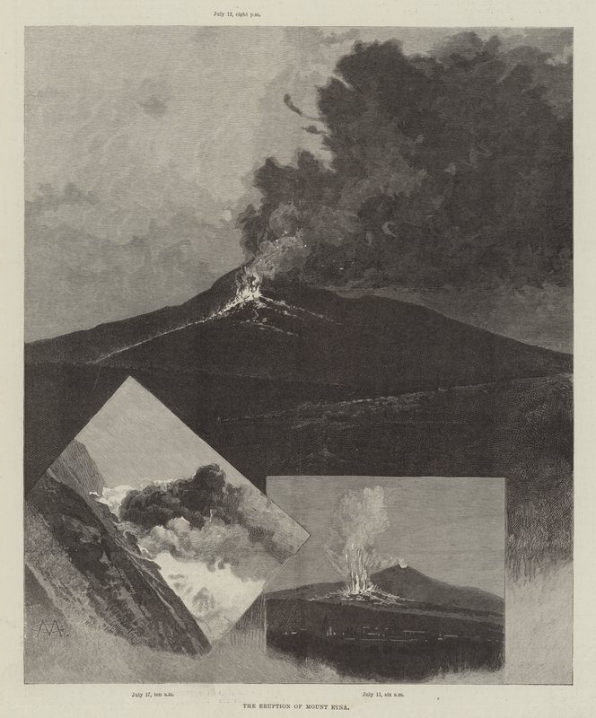 Az Etna kitörése alkotó: Charles Auguste Loye
