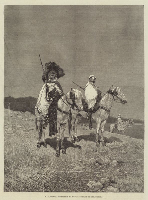 A francia expedíció Tuniszba, az irregulárisok előőrse alkotó: Charles Auguste Loye