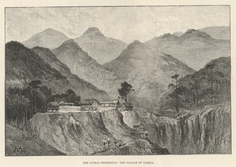 A Lushai Expedíció, Larkia falu alkotó: Charles Auguste Loye