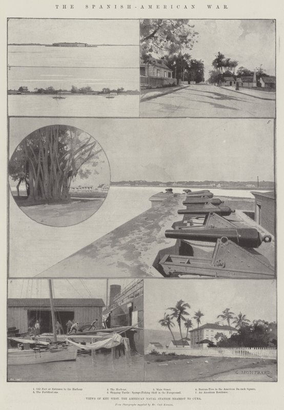 A spanyol-amerikai háború, Key West kilátásai, a Kubához legközelebbi amerikai haditengerészeti állomás alkotó: Charles Auguste Loye