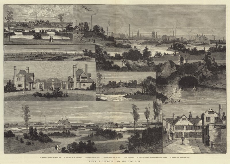 Kilátás Leicesterre és a New Parkra alkotó: Charles Auguste Loye