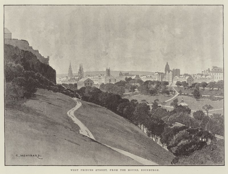 West Princes Street, az Edinburgh-i Moundtól alkotó: Charles Auguste Loye