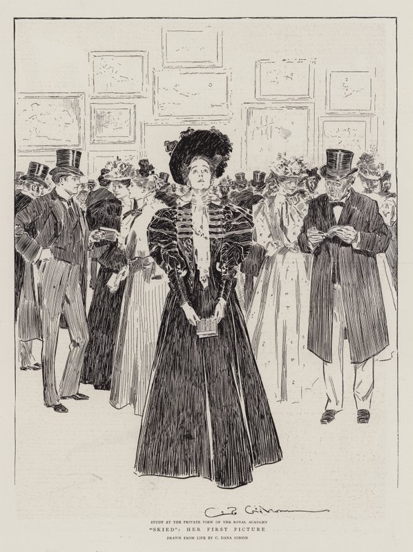 Skied, az első képe alkotó: Charles Dana Gibson