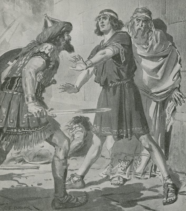 Kroiszust, Lydia királyát süket és néma fia hangja menti meg a haláltól alkotó: Charles Edmund Brock