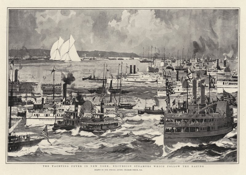 The Yachting Fever New Yorkban, Excursion Steamers, amelyek követik a versenyt alkotó: Charles Edward Dixon