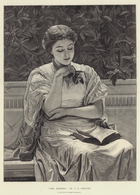 Lány olvasás alkotó: Charles Edward Perugini