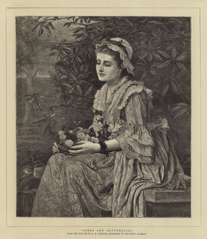 Rózsák és pillangók alkotó: Charles Edward Perugini