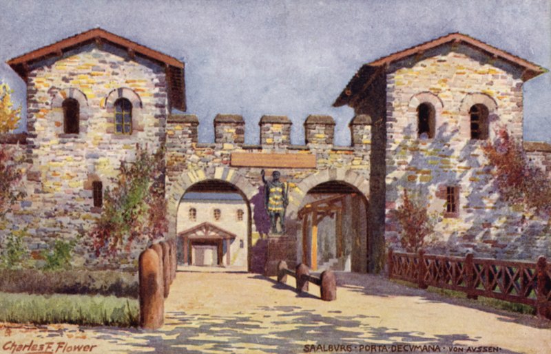 Saalburg, Porta Decumania, kívülről alkotó: Charles Edwin Flower