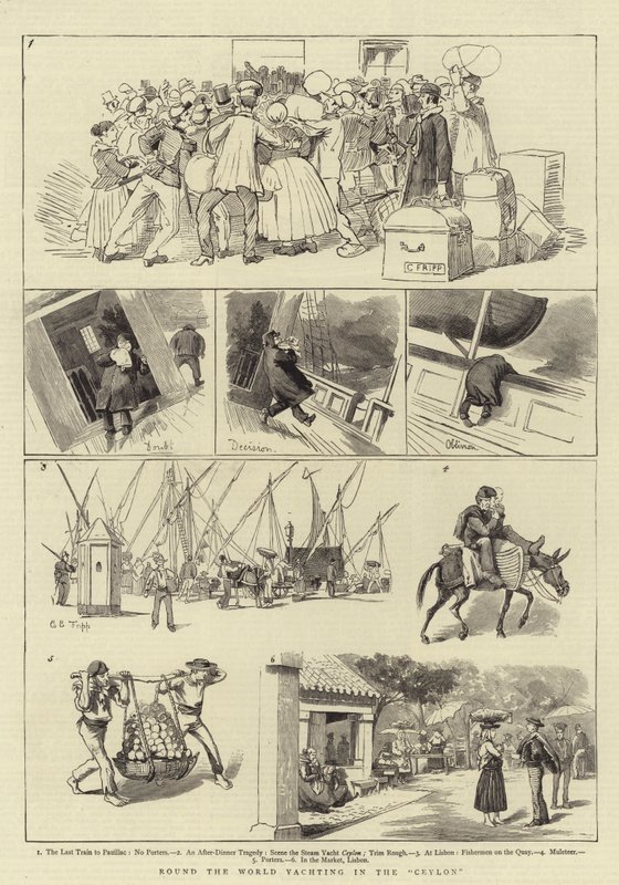 Vitorlázás a világ körül Ceylonban alkotó: Charles Edwin Fripp