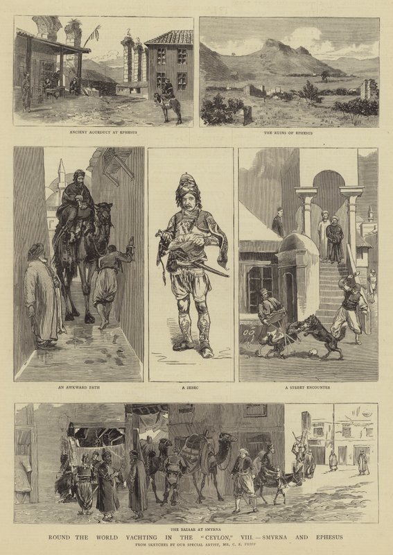 A világ körül vitorlázás Ceylonban, VIII., Szmirnában és Ephesusban alkotó: Charles Edwin Fripp