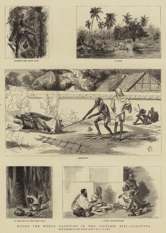 Világkörüli vitorlázás Ceylonban, XIII, Kalkutta alkotó: Charles Edwin Fripp