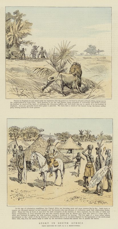 Sport Dél-Afrikában (chromolitho) alkotó: Charles Edwin Fripp