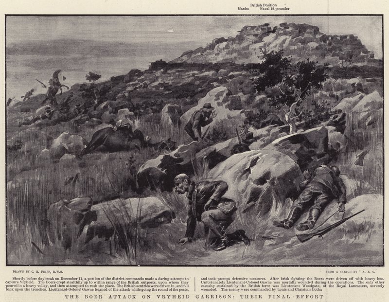 A búrok támadása Vryheid Garrison ellen, az utolsó erőfeszítésük alkotó: Charles Edwin Fripp