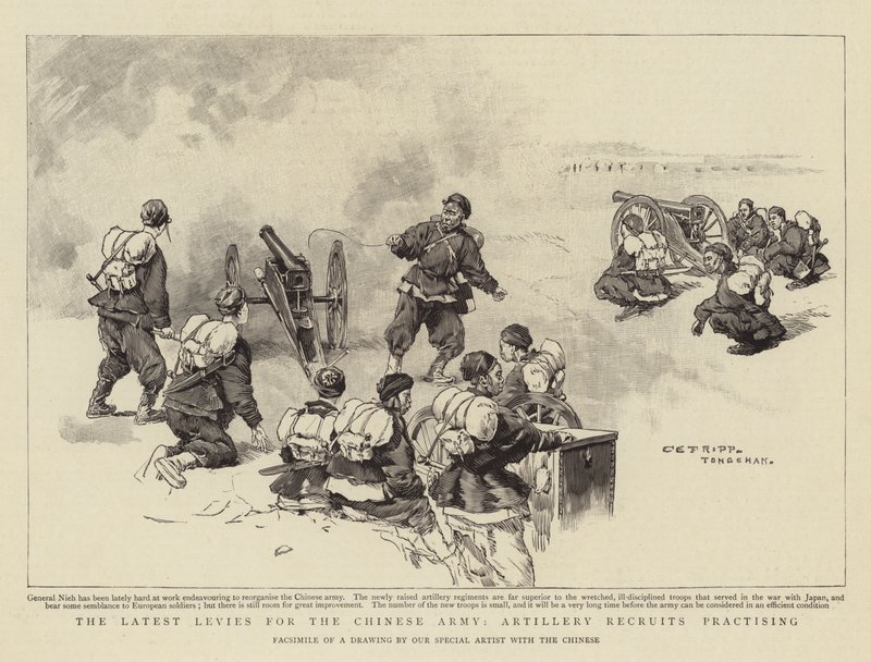 A legújabb illetékek a kínai hadsereg számára, a tüzérségi újoncok gyakorlói alkotó: Charles Edwin Fripp