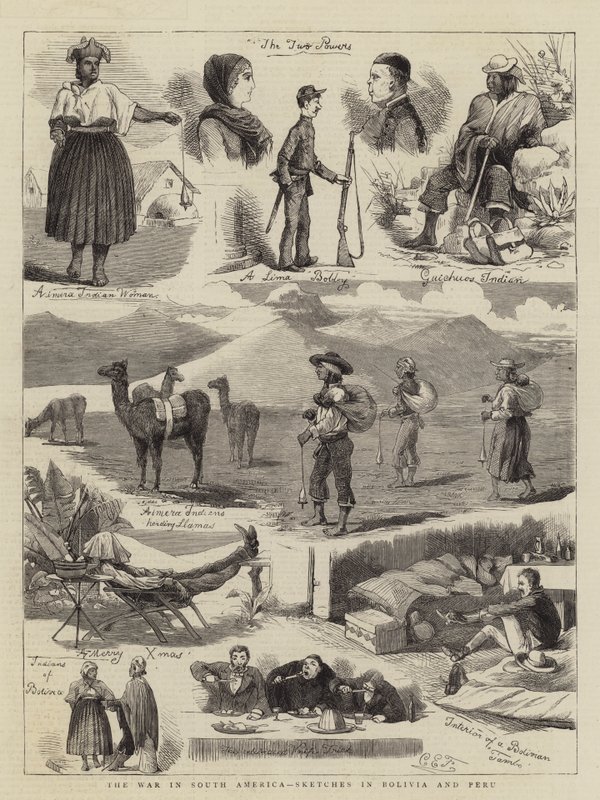 A dél-amerikai háború, vázlatok Bolíviában és Peruban alkotó: Charles Edwin Fripp