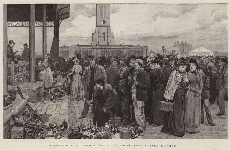 Egy londoni vásár, pénteken a Metropolitan Cattle Market-en alkotó: Charles Green