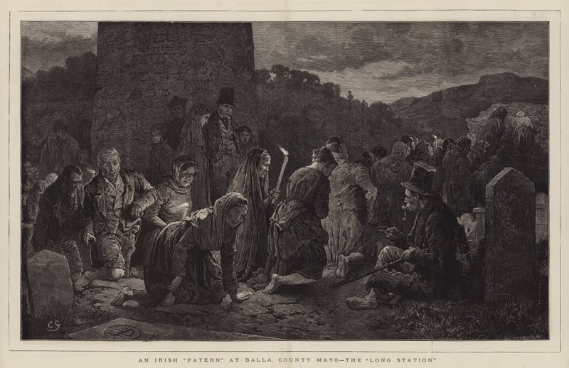 Egy ír minta Ballában, Mayo megyében, a Hosszú pályaudvaron alkotó: Charles Green