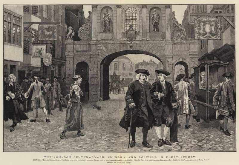 A Johnson Centenary, Dr. Johnson és Boswell a Fleet Streeten alkotó: Charles Green