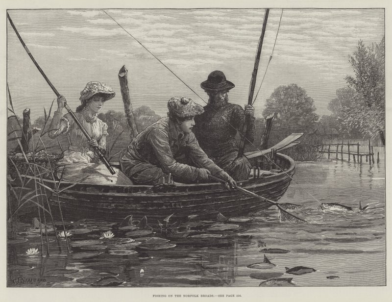 Horgászat a Norfolk Broads-on alkotó: Charles J. Staniland