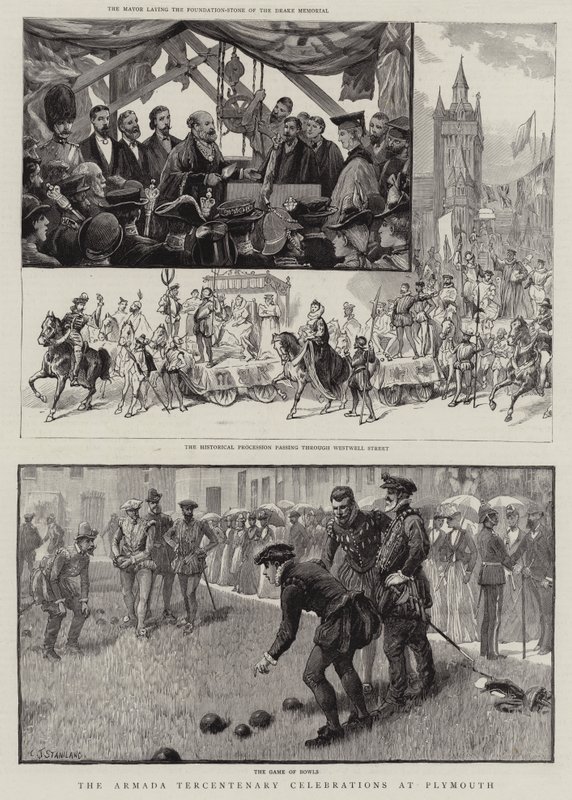 Az Armada harmadéves ünnepségei Plymouthban alkotó: Charles J. Staniland