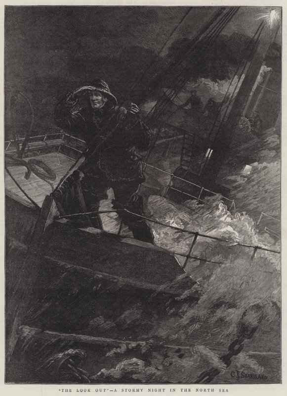 Viharos éjszaka az Északi-tengeren alkotó: Charles J. Staniland