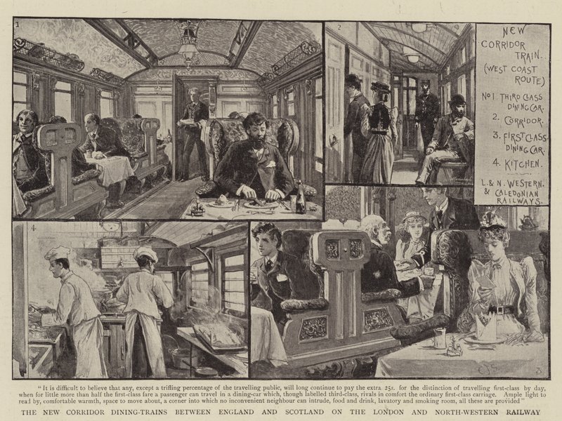 A New Corridor Dining vonatok Anglia és Skócia között a londoni és az északnyugati vasúton alkotó: Charles J. Staniland