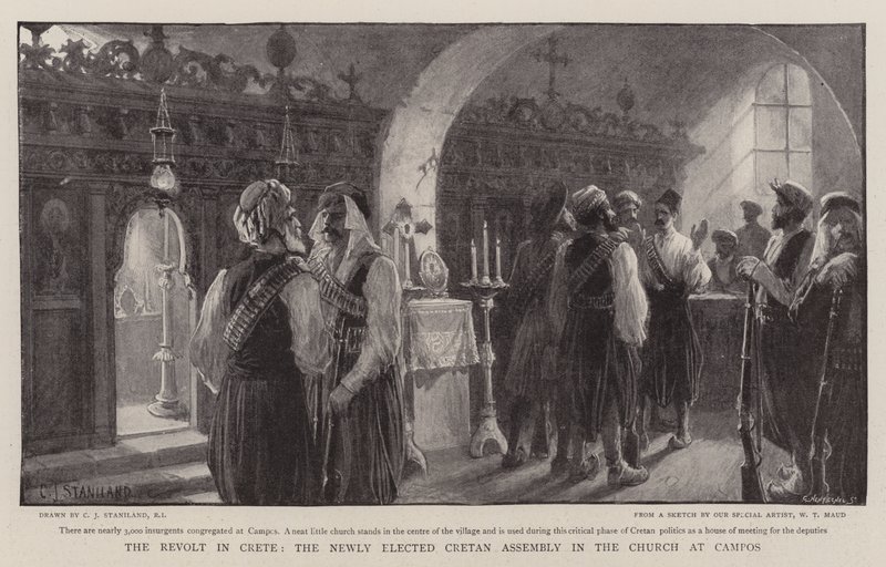 A krétai lázadás, az újonnan megválasztott krétai gyülekezet a campos-i egyházban alkotó: Charles J. Staniland
