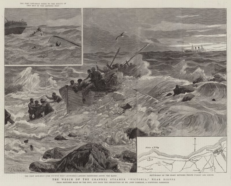A Victoria gőzhajó roncsa Dieppe közelében alkotó: Charles J. Staniland