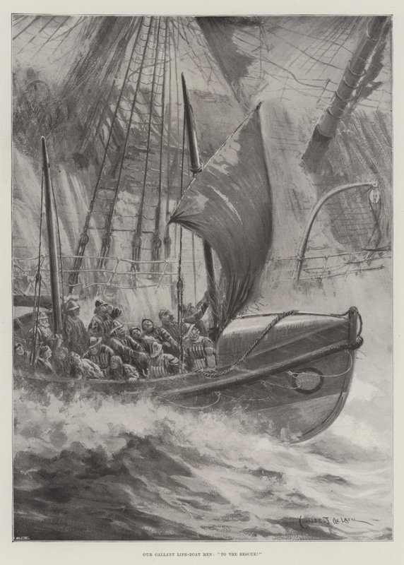 Galáns mentőcsónakosaink, a megmentésre! alkotó: Charles John de Lacy