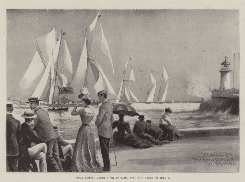 Royal Temple Yacht Club Ramsgate-ben, a Races július 14-én alkotó: Charles John de Lacy