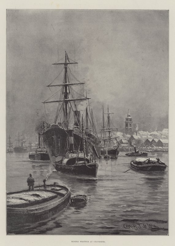 Téli idő Gravesendben alkotó: Charles John de Lacy