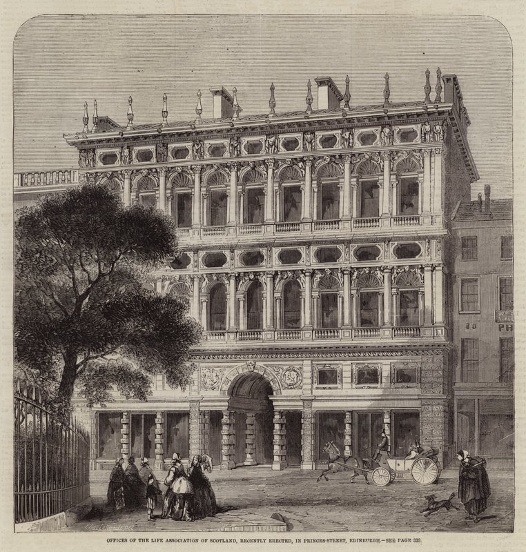A Skóciai Life Association nemrégiben felállított irodái az Edinburgh-i Princes-Streetben alkotó: Charles Landelle