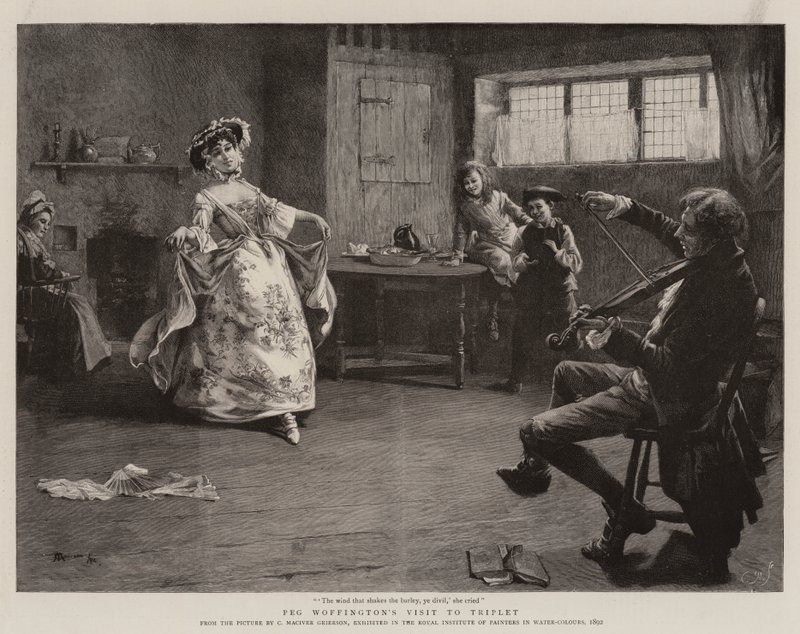 Peg Woffington látogatása Tripletnél alkotó: Charles MacIvor or MacIver Grierson