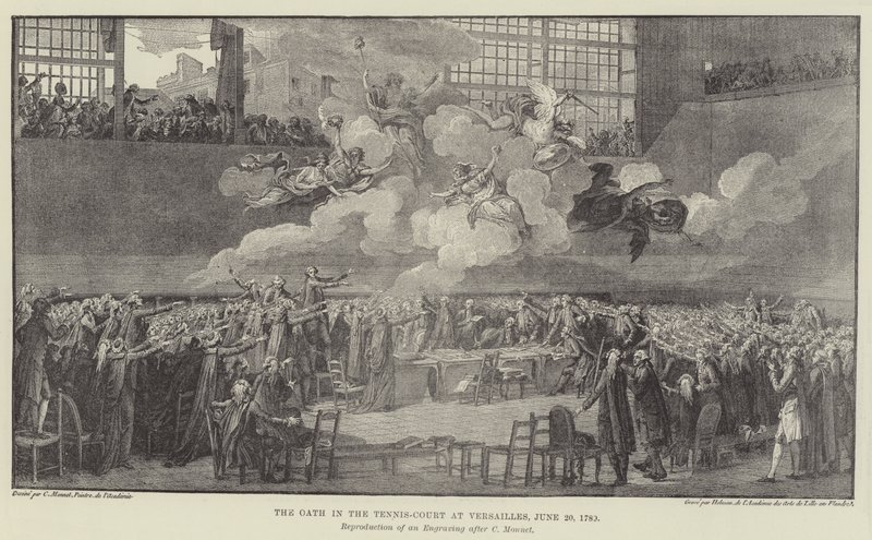 Az eskü a versailles-i teniszpályán, 1789. június 20. alkotó: Charles Monnet