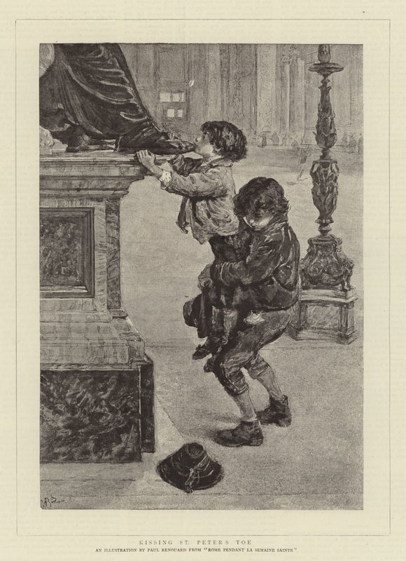Csókolózás Szent Péter lábujjával alkotó: Charles Paul Renouard