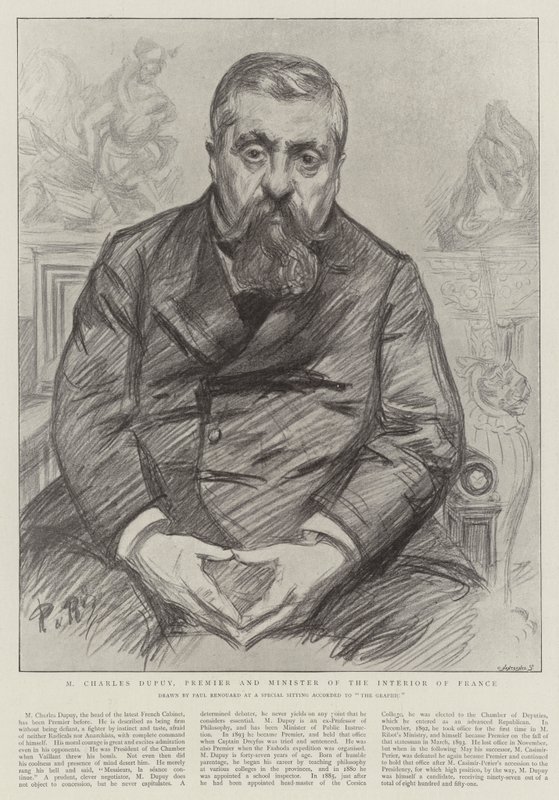 M Charles Dupuy, Franciaország miniszterelnöke és belügyminisztere alkotó: Charles Paul Renouard