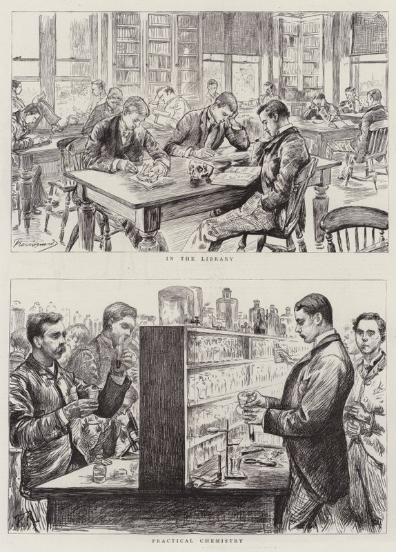 Orvostanhallgatók munkahelyen alkotó: Charles Paul Renouard