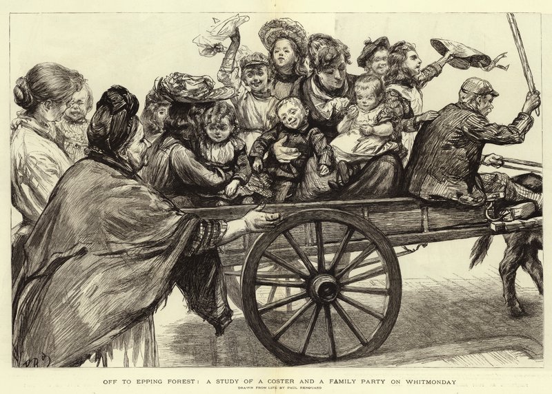 El az Epping Forestbe, egy Coster tanulmánya és egy családi parti a pünkösdhétfőn alkotó: Charles Paul Renouard