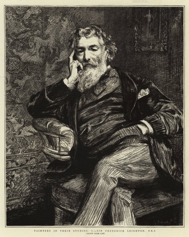 Festők műtermükben, én, Sir Frederick Leighton, PRA alkotó: Charles Paul Renouard
