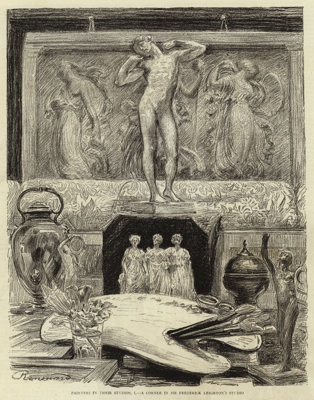 Festők műtermükben, én, egy sarok Sir Frederick Leighton műtermében alkotó: Charles Paul Renouard